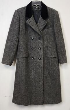 Vintage Styled by Karen Womens Gray Wool Trench Coat-Size Small